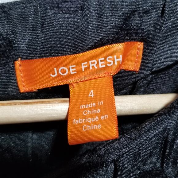 JOE FRESH Dress 4 Black Sleeveless Polka Dot Dress Velvet Sheath - Picture 5 of 11